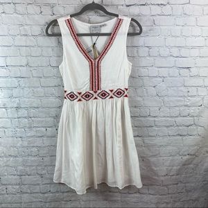 Vero Moda White and Pink Mini Dress